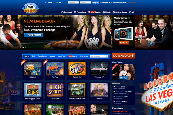 Play live at All Slots Online Casino